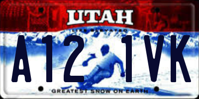 UT license plate A121VK