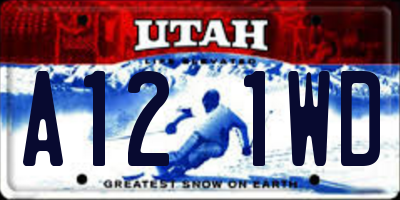 UT license plate A121WD