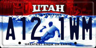 UT license plate A121WM