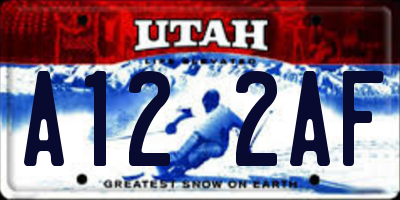 UT license plate A122AF