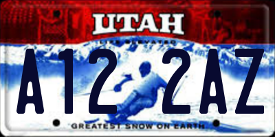 UT license plate A122AZ