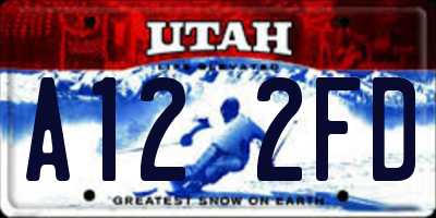 UT license plate A122FD