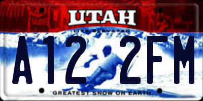 UT license plate A122FM