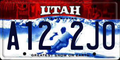 UT license plate A122JO