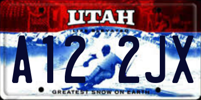 UT license plate A122JX