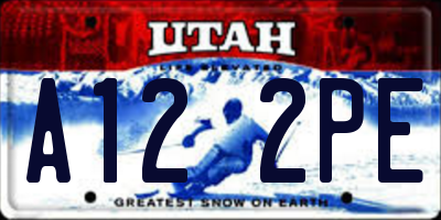 UT license plate A122PE