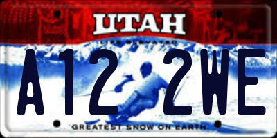 UT license plate A122WE