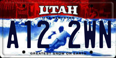 UT license plate A122WN