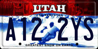 UT license plate A122YS