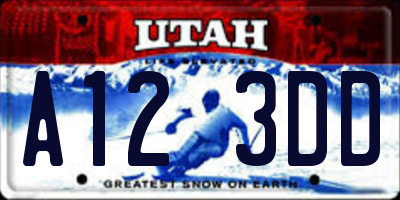 UT license plate A123DD