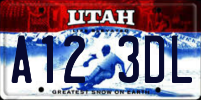 UT license plate A123DL