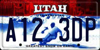 UT license plate A123DP