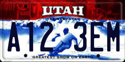 UT license plate A123EM