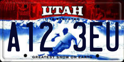 UT license plate A123EU