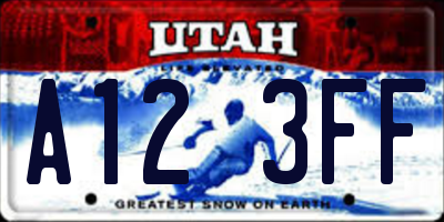 UT license plate A123FF