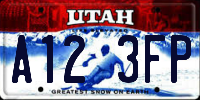 UT license plate A123FP