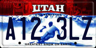 UT license plate A123LZ