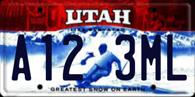 UT license plate A123ML