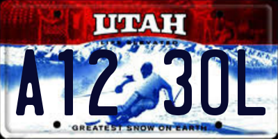 UT license plate A123OL