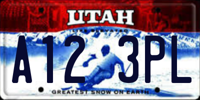 UT license plate A123PL