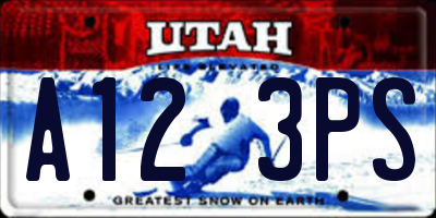 UT license plate A123PS