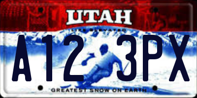 UT license plate A123PX