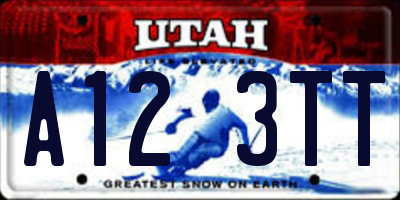 UT license plate A123TT