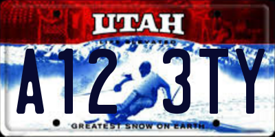 UT license plate A123TY