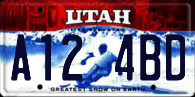 UT license plate A124BD