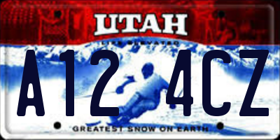 UT license plate A124CZ
