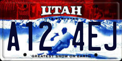 UT license plate A124EJ