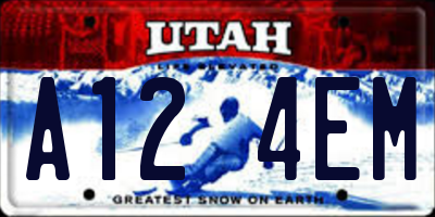UT license plate A124EM