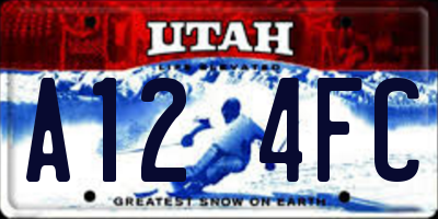 UT license plate A124FC