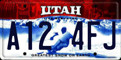 UT license plate A124FJ