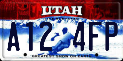 UT license plate A124FP