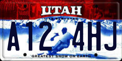 UT license plate A124HJ