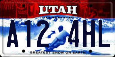 UT license plate A124HL