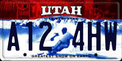 UT license plate A124HW