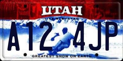UT license plate A124JP