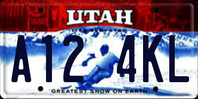 UT license plate A124KL