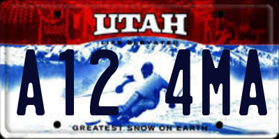 UT license plate A124MA
