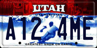 UT license plate A124ME