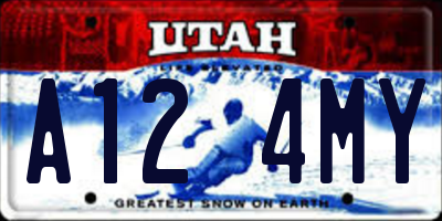 UT license plate A124MY