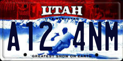 UT license plate A124NM