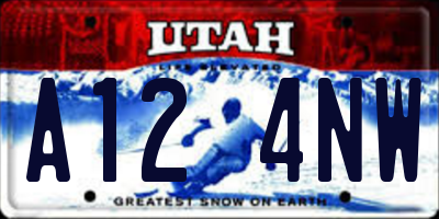 UT license plate A124NW