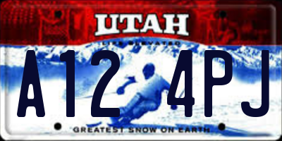 UT license plate A124PJ