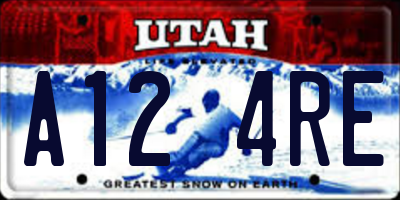 UT license plate A124RE