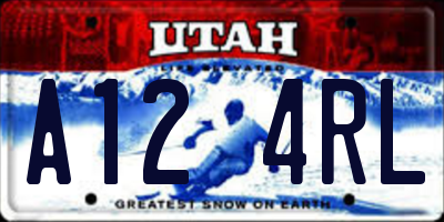 UT license plate A124RL
