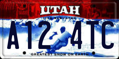 UT license plate A124TC