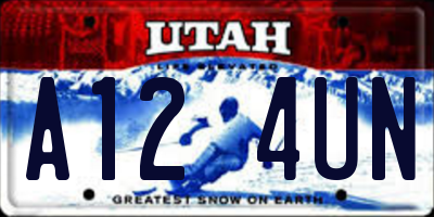 UT license plate A124UN